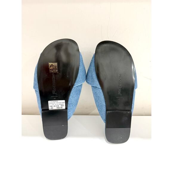 NWOT JW Anderson Denim Gold Buckle Chunky Flat Slide Sandals Blue Women's EU 40 - Picture 7 of 7